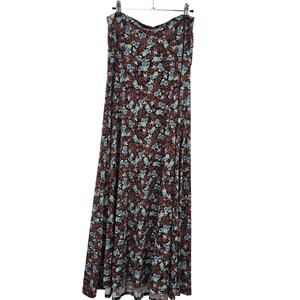 LuLaRoe Skirt Small Brown Floral Maxi Jersey Boho indie romantic Cottagecoree
